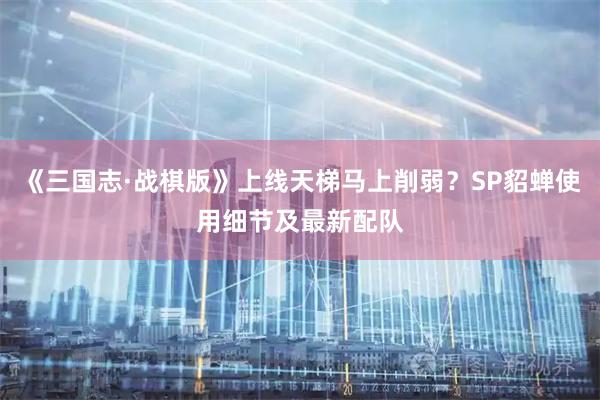 《三国志·战棋版》上线天梯马上削弱？SP貂蝉使用细节及最新配队